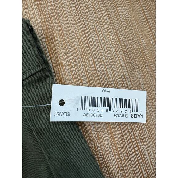 NWT MENS ATHLETIC FIT CASUAL STRETCH CHINO PANTS GOLF PANTS 36x33 - Picture 4 of 8